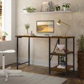 Imagem da oferta Mesa Escrivaninha Mesa Office Estudo Estilo Industrial Cor Preto Imbuia 1,10m KLM
