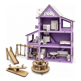 Imagem da oferta Grupo Paraíso Mdf kit casinha boneca 19 moveis vom parquinho postagem cor lilás