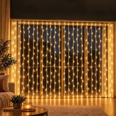 Imagem da oferta Cortina 500 Leds Branco Quente Fixa E Funções Aprova D'água