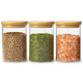 Imagem da oferta Kit Potes De Vidro Herméticos Com Tampa De Bambu 300ml