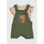 Imagem da oferta Conjunto Infantil Macacão e Body Kyly Girafa Verde Musgo