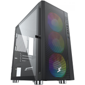 Imagem da oferta Gabinete Gamer SuperFrame Bunker Mid Tower Vidro Temperado M-ATX Black Sem Fonte Com 3 Fans