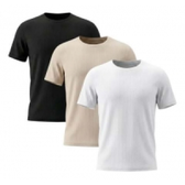 Imagem da oferta Kit 3 Camisetas Masculina Canelada Americana Gola Careca