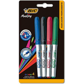 Imagem da oferta Pincel Marcador Permanente BIC Marking Ponta Média de 1.1mm 4 Cores Clássicas com Grip Emborrachado 903886