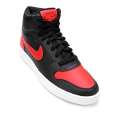 Imagem da oferta Tênis Couro Cano Alto Nike Ebernon Mid Masculino - Preto e Vermelho