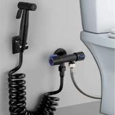 Imagem da oferta Ducha Kit Higiênica Duas Saídas De 12 Em Aço Inox Mangueira E Pistolinha Cor Preto - Marca Camperluz