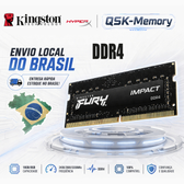 Imagem da oferta Kingston Memória RAM Notebook DDR4 8GB 16GB 2400 2666 3200MHz 1.2V SODIMM - Estoque BR E