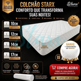 Imagem da oferta Colchão Solteiro D33 + Travesseiro Espuma Firme Confortável Pillow Top Premium 88x188 10cm 12cm 14cm 17cm