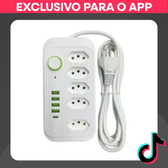 Imagem da oferta Filtro de Linha Extensão de Segurança com 5 Tomadas