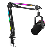 Imagem da oferta FIFINE Kit de Microfone para Jogos com Braço RGB e Armadura Conjunto de Microfone Dinâmico XLRUSB