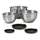 Imagem da oferta Vittak Conjunto 3 Bowls de Inox com Tampas Plásticas Utensílios de Cozinha Tamanhos Variados