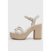 Imagem da oferta Sandália Feminina Vizzano Salto Bloco Tramado Off-White