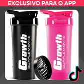 Imagem da oferta Kit 2 Coqueteleiras Shaker Fitness Growth 600ml c Medidor e Rede