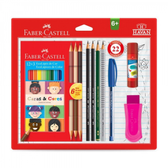 Imagem da oferta Kit Escolar Prático 18 Cores 22 Peças Faber Castell - KIT/HAVAN22