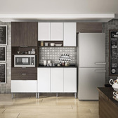Imagem da oferta Cozinha Completa Bartira Turmalina com 9 Portas 3 Gavetas e 1 Balcão 246,2cm de largura
