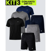 Imagem da oferta Kit Com 3 Conjuntos Academia Masculino Dry Fit