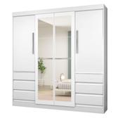 Imagem da oferta Guarda-roupa Casal com Espelho 4 Portas 6 Gavetas Araplac Atraente Sofia