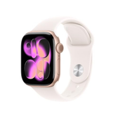 Imagem da oferta Apple Watch Series 11 GPS + Cellular Caixa em alumínio rosadourado de 42 mm com Bracelete desportiva rosa leve - P