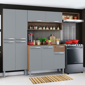 Imagem da oferta Armário de Cozinha Compacta Rustic Cinza Emilly Top Madesa