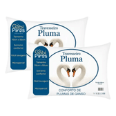 Imagem da oferta Kit 2 Travesseiros Pena De Ganso 70x50cm Toque Plumas Branco