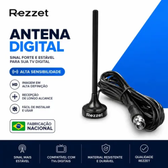 Imagem da oferta Antena Digital Sinal 4k Smart Tv Interna Externa Samsung LG Led Lcd Amplificador Hdtv Uhf Com Cabo Longo E Base Magnéti