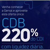 Imagem da oferta CDB 220% do CDI com Liquidez Diária em 3 Meses - Genial Investimentos