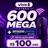 Imagem da oferta R$ 240 OFF no plano Vivo Fibra 600 Mega + Amazon Prime por R$ 100mês!