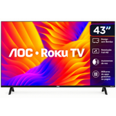 Imagem da oferta Smart TV AOC 43" Full HD LED Roku Wi-Fi USB HDMI 43S515578G
