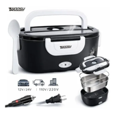 Imagem da oferta Marmita Elétrica Preta Bivolt Portátil Doméstica 110220v Veicular 1224v Lancheira 1.5l Com Divisórias Esquenta Rápido Refeições Práticas Traba