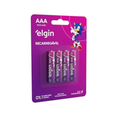 Imagem da oferta Pilha recarregável AAA 900mAh Elgin 4 unidades