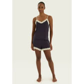 Imagem da oferta Pijama Curto Feminino Em Viscose Com Renda Hering
