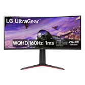 Imagem da oferta Monitor Gamer LG Ultragear 34" Curvo LED WQHD UltraWide 160Hz 1ms DisplayPort e HDMI AMD FreeSync Premium HDR10 99% sRGB - 34GP63A-B