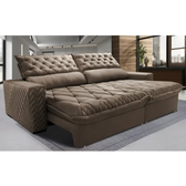 Imagem da oferta Sofá Retrátil e Reclinável 3,15m Molas Ensacadas Cama inBox Spazus Velusoft