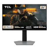 Imagem da oferta Monitor Gamer TCL 25" QD Mini LED FHD 300hz 2 HDMI - 25G64