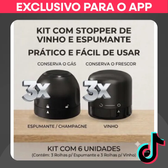 Imagem da oferta Kit 6 Rolhas de Pressão Herméticas para Vinho e Espumante