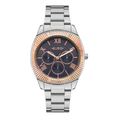 Imagem da oferta Relógio Euro Feminino Multiglow Bicolor - Eu6p29ajd4a Correia Prata Bisel Rosê Fundo Azul
