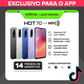 Imagem da oferta Smartphone Infinix HOT 70 256GB de Armazenamento 8GB* RAM Bateria 5600mAh NFC 120hz IA ...