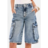 Imagem da oferta Bermuda Jeans My Favorite Reta Cargo Azul