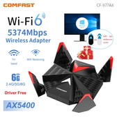 Imagem da oferta Adaptador COMFAST 5400M USB 3.0 Wifi 6 2.4G5G6G Dongle Receptor Wifi para Jogos 4 Antenas para PC WPA3 Win1011 Placa