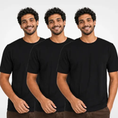 Imagem da oferta Kit 3 Camisetas Básica Masculina Unissex Lisa 100% Algodão