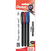 Imagem da oferta Pentel Caneta Energel Makkuro 0.7mm Kit 3 Cores Azul Preto Vermelho