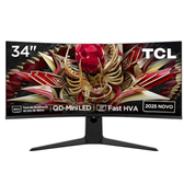 Imagem da oferta Monitor Gamer Curvo TCL 34 Polegadas QLED Mini LED WQHD R83Q 180Hz 1ms (GtG) HDR 1400 nits 34R83Q