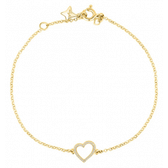 Imagem da oferta Pulseira Life Love IV Coração em Prata 925 com Banho de Ouro Amarelo 18k