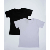 Imagem da oferta Kit com 2 Blusas Femininas Básicas Manga Curta - Naif