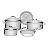 Imagem da oferta Jogo Panelas 5 Peças Aço Inox Fundo Triplo Solar 65510780 Tramontina
