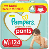 Imagem da oferta Pampers Pants Premium Care Fralda Fácil de Vestir M 124 Unidades