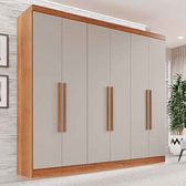 Imagem da oferta Guarda-roupa Casal 6 Portas 2 Gavetas França Cinamomo/Off-White