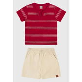 Imagem da oferta Conjunto 2pçs Manga Curta Elian Camiseta E Bermuda Vermelho