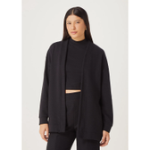 Imagem da oferta Casaco Feminino Em Malha Canelada - Preto
