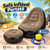 Imagem da oferta Sofá Inflável Portátil para Camping Praia e Viagem - Poltrona e Bomba de Ar